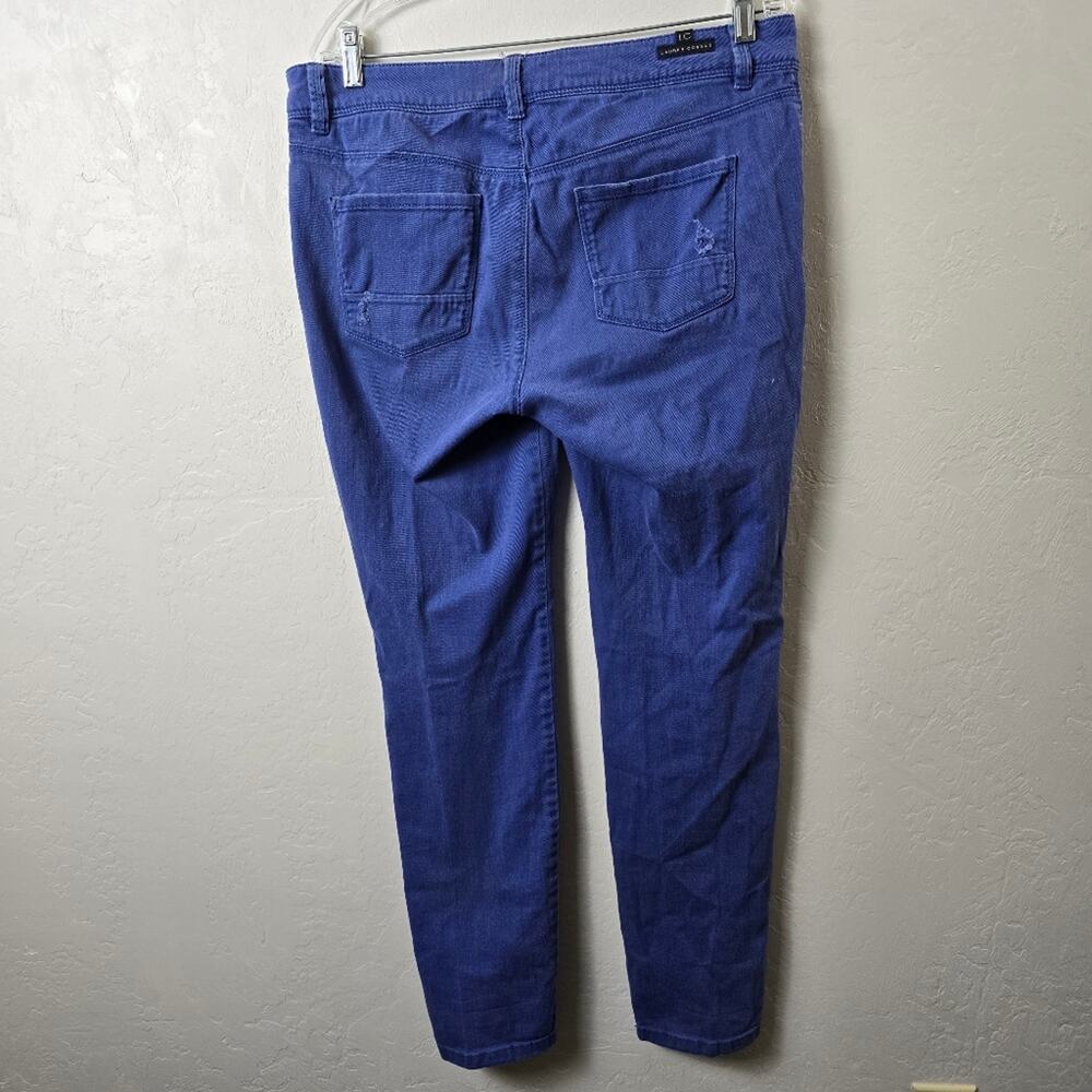 Y2K Distressed Straight Leg Jeans Size 12 Grunge Indie Blue Denim Lowkey Alt - Picture 6 of 13